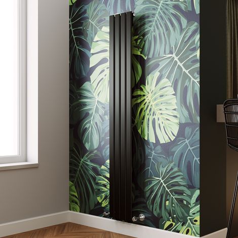 ELEGANT Modern Flat Panel Central Heating Radiator Black Vertical Single Panel Rads 1800 x 272mm