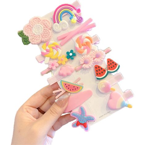 Lot de 14 Pinces à Cheveux Princesse Cartoon Mignonnes Mélange Couleurs Accessoires Coiffure Fille Bébé Type E (1/3)