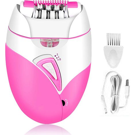 Épilateur électrique rose rechargeable 5V3W, épilation hypoallergénique portable, appareil à épiler doux pour le corps, sans fil et léger. (1/5)
