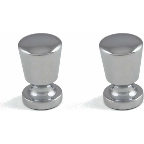 2x bouton de tiroir métal chromé brillant poli 24mm meuble design porte poignée commode armoire maison à visser (1/3)