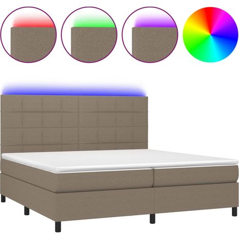Maison Exclusive - Boxspringbett mit Matratze & LED Taupe 200x200