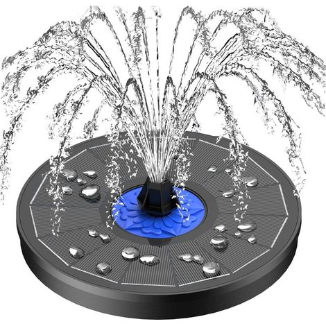 CYRILL – Fontaine solaire améliorée , fontaine solaire de 3,5 W pour le bain d'oiseaux avec fleurs , pompe solaire pour fontaine d'extérieur avec buse 7 en 1 , 4 tubes de fixation pour colibris , jard (1/5)