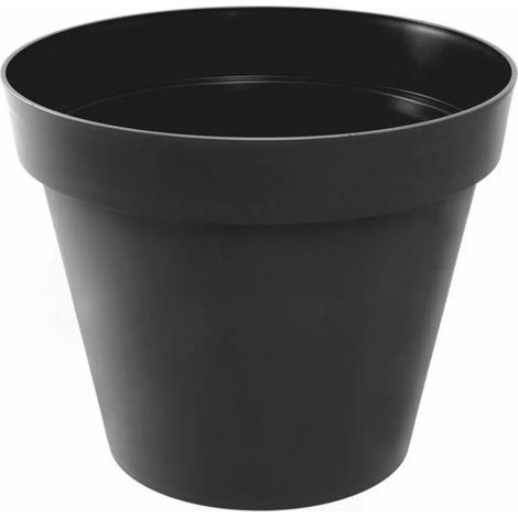 Pot en plastique, diamètre 30 x hauteur 26 cm, gris anthracite (1/3)