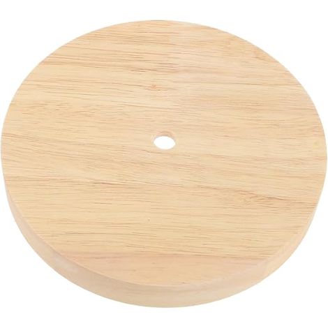 Round Solid Wood Table Lamp Base Round Base for Table Lamp 5.91 Inches Compatible with E27 E14 for Office Living Room Bedroom Home Decoration (1/5)