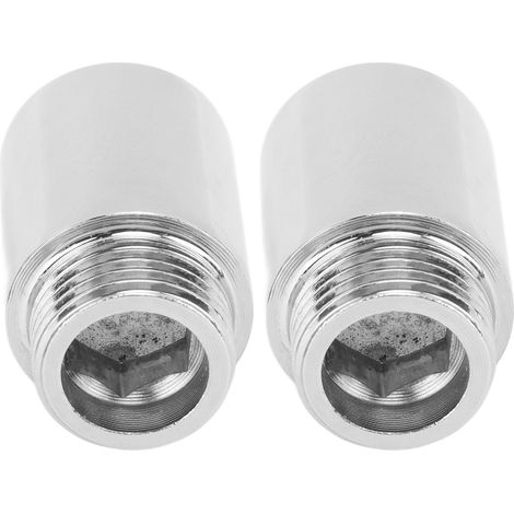 Lot de 2 rallonges de bras de douche en acier inoxydable chromé, rallonge de pommeau de douche pour salle de bain, 3 cm/1,2 po (1/5)