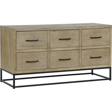 Buffet - DKD Home Decor - Metall und MDF Holz - Schwarz und Natur - Wohnmöbel - Erwachsene (1/5)