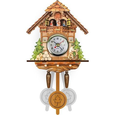 Nordic Retro-Style Cuckoo Clock - Wooden Wall Clock Inspired by Classic German Forests