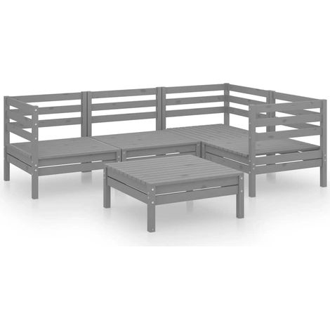 Maison Exclusive - Juego de muebles de jardín 5 piezas madera mac (1/5)