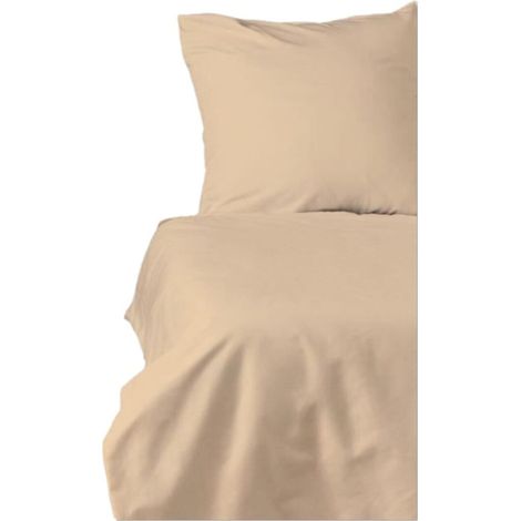 Set di biancheria da letto - 1 copripiumino 220 x 240 cm + 2 federe 60 x 60 cm - Satinato 100% cotone - Beige (1/5)