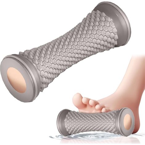 Rouleau de massage des pieds manuel, appareil de massage plantaire pour fasciite, voûte et talon, gris (1/5)