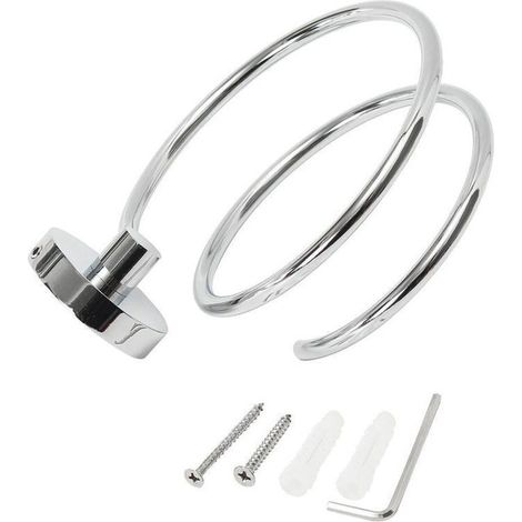 1PCS Porte Sèche Cheveux Mural, Rangement/Support de Sèche-Cheveux en 304 Acier Inoxydable, Accessoires pour Salle de Bain