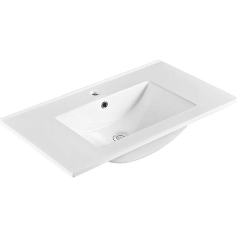 Sapho Slim - Lavabo 81x46 cm, con troppopieno, foro per miscelatore, bianco 1601-80 (1/5)