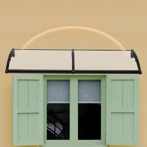 Vordach für Haustür, Überdachung Haustür, Vordach Haustürdach Pultvordach Transparent 5mm Dick, Regenschutz Sonnenschutz für Draußen Haus Balkon Garage Fenster 60x200cm (1/5)