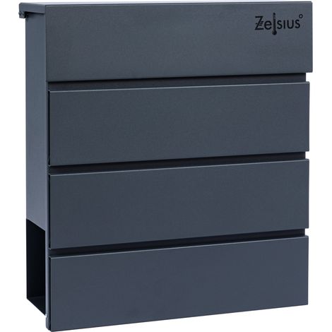 Boîte aux lettres Celsius Straight avec compartiment pour les journaux, effet soft-close intégré RAL7016 anthracite (1/5)