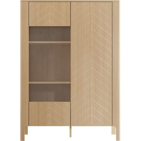 Étagère Mavtoru 102 , Fermé, Avec des portes, Stratifié, Verre trempé, Le nombre de portes: 0, Nombre de tiroirs: 0, 146x103x41cm (1/5)