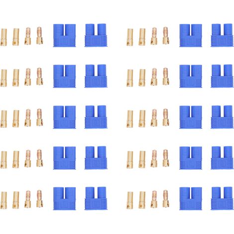 Lot de 10 connecteurs EC3 pour batterie, fiche banane mâle femelle en laiton doré anti-inversion, adapté aux véhicules électriques (1/5)