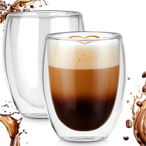 2 vasos térmicos de doble pared para café, té y otras bebidas de 370 ml. (1/5)