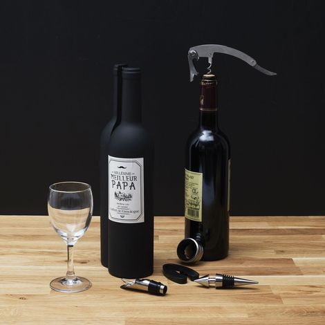 Coffret Vin - The Concept Factory - 5 Accessoires - Noir