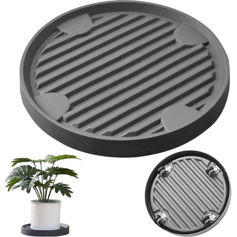 Dailygoods Pflanzenwagen mit Rollen Bewegliche Pflanzschale Rundes Rollbrett Tragkraft bis zu 75 kg Für den Innen und Außenbereich Abmessungen: 2 (1/5)