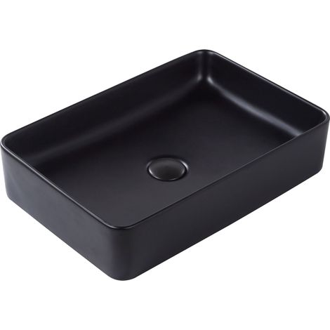 Aufsatzwaschbecken CHIVANA 51 x 34 cm Keramik Schwarz
