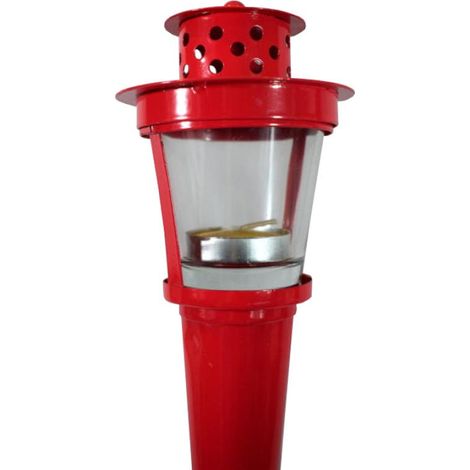 Torcia repellente per insetti in metallo alla citronella - Rossa