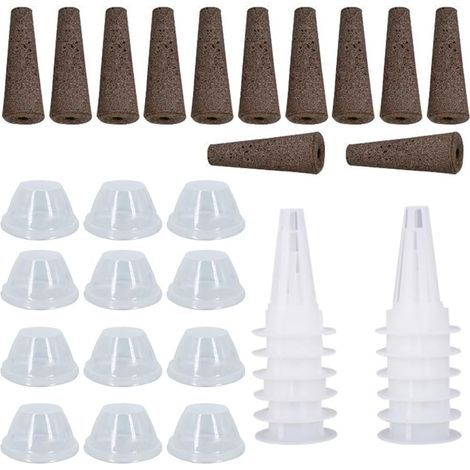Lot de 12 kits de culture hydroponique pour jardin, système de culture hydroponique d'intérieur avec éponges de culture, paniers, dômes