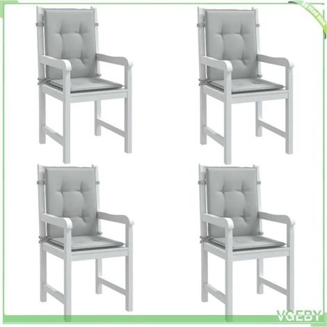 Coussins de chaise à dossier bas - FAFЕISY - 4002446 - gris clair mélangé - lot de 4 - garnissage fibre de mousse (1/5)