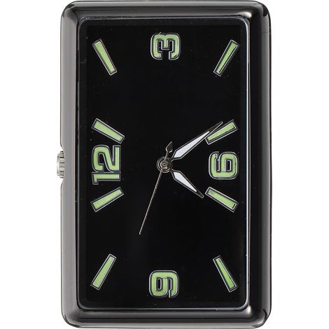 Horloge Voiture Analogique Carrée Petite Décorative Adhésive pour Tableau De Bord Facile à Installer Vitrage Usage Bureau Maison École (1/5)