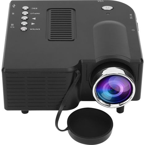 Mini projecteur LED YG260 noir avec haut-parleur intégré et interface multifonction pour ordinateur et téléphone 110-240VUS (1/5)