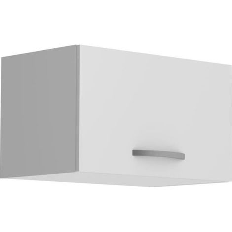 Meuble haut court 1 porte - OSLO - Blanc - L 60 x P 36 x H 35 cm - Cuisine - Contemporain - Mat (1/3)
