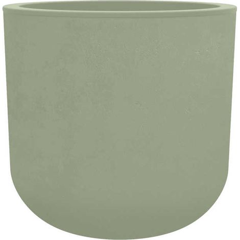 Pot de fleurs rond Basalt Up - Ø 40 x 37 cm - 32,5 L - Vert amande - Eda