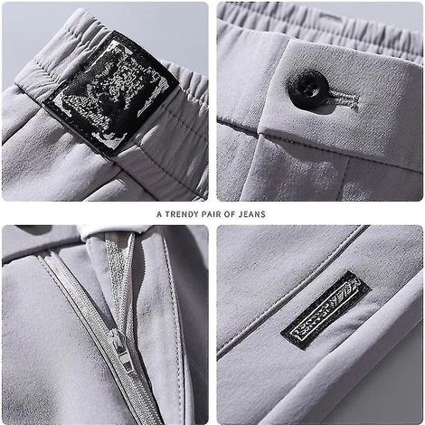 Herren-Golfhose, schnelltrocknend, lang und bequem, mit Taschen – Größe 33 – Schwarz