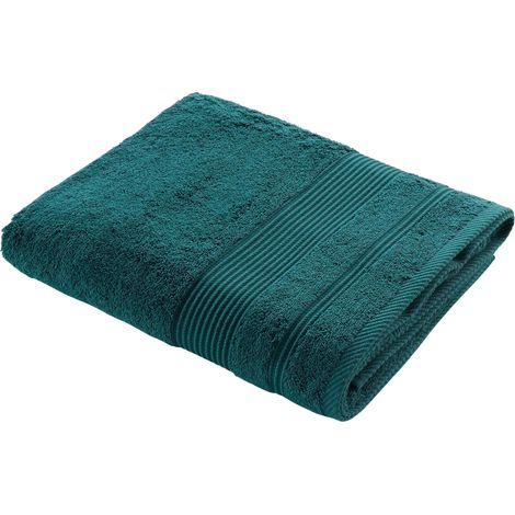 Serviette ou drap de bain en coton 90 x 150 cm Tendresse emeraude