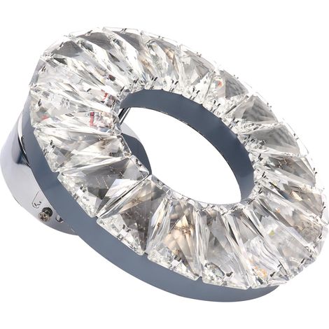 Applique murale en cristal 12 W en acier inoxydable, lampe décorative pour couloir d'hôtel ou escalier, 85-265 V, blanc