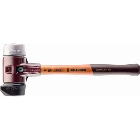Maillet HALDER SIMPLEX Caoutchouc chargé, avec pied intégré / métal doux, avec boîtier en fonte malléable et manche en bois de haute qualité - D=60 mm - 3029.260