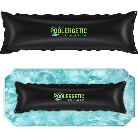 Lot de 2 Coussins de Piscine pour Piscine Hors Sol - Grand Coussin d'hiver à Fermer en Hiver - 0,4 mm d'épaisseur - Housse de Piscine Robuste - Coussin d'air avec Cordons - Noir (1/5)