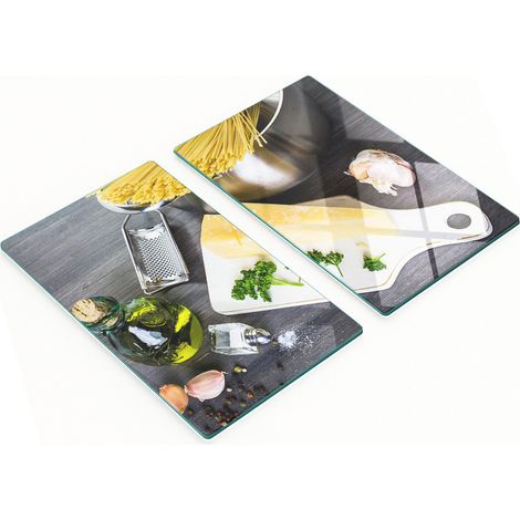Set di due taglieri in vetro per pasta e aglio, 2x30x52 cm (1/5)