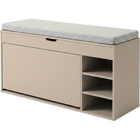 Schuhschrank mit Sitzfläche und ausziehbaren Fächern GRADIA, 100 x 34 x 50 cm (1/5)