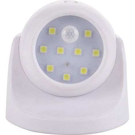 blanc Applique murale extérieure avec détecteur de mouvement Éclairage extérieur à LED de 1000 lumens Éclairage sans fil alimenté par batterie Rotation et inclinaison à 360 degrés