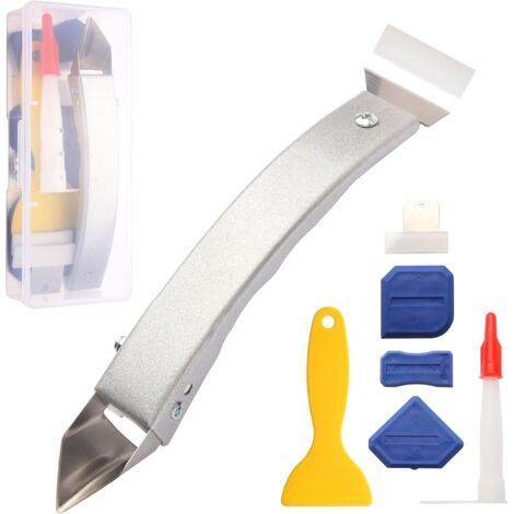 Stainless Steel Caulk Removal Tool, Grout Removal Kit, Sealant Puller, Grout Removal Tool, Silicone Removal Tool, Grout Scraper (1/5)
