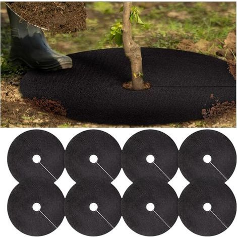Lot de 10 Disques De Paillage des planteses, 32/42/52cm Tapis De Protection pour Arbres, Tapis De Protection Contre Les Mauvaises Herbes, pour Arbres, Fleurs, Aménagement, Lutter Contre (1/5)