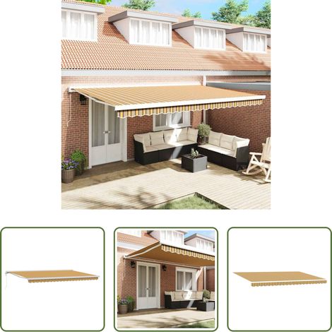 Store rétractable - Auvent Multicolore 500 × 300 cm Polyester et Aluminium (1/5)