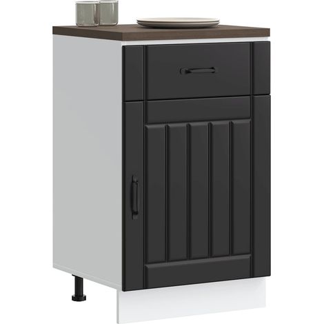 Küchen-Unterschrank Lucca Schwarz Holzwerkstoff