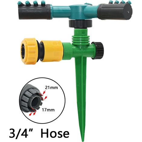(D) Arroseur rotatif automatique avec support, arroseur rotatif pour jardin et pelouse, arrosage à 360 degrés, buse d'irrigation pour plantes agricoles (1/5)