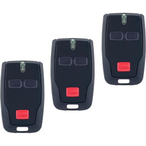Set di 3 telecomandi per porte da garage a 433 MHz, telecomando a 2 pulsanti, compatibile con porte da garage