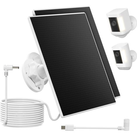 Panneau Solaire Intégrée 4000mAh avec Batterie pour Caméras- 2 pack (1/5)