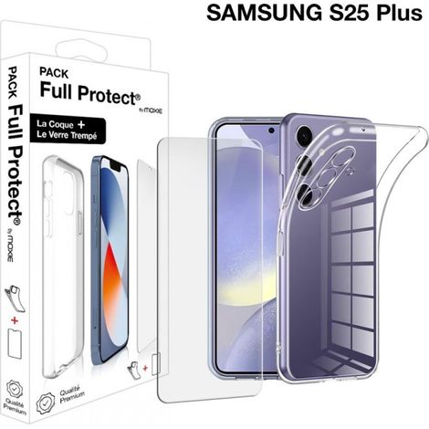 Pack Moxie protection complète écran + Coque pour Samsung Galaxy S25+ Transparent