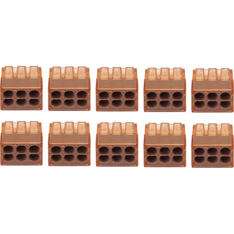 Lot de 10 connecteurs électriques rapides à poussoir 0,75-4,0mm pour conducteurs industriels (PCT606) (1/5)