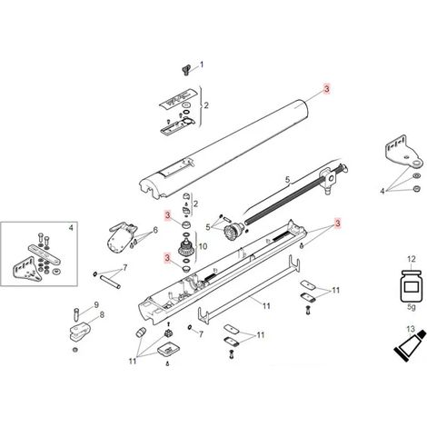 Gehäusekörpergruppe für Motor S418 2014 Ersatz FAAC 63000563 (1/3)
