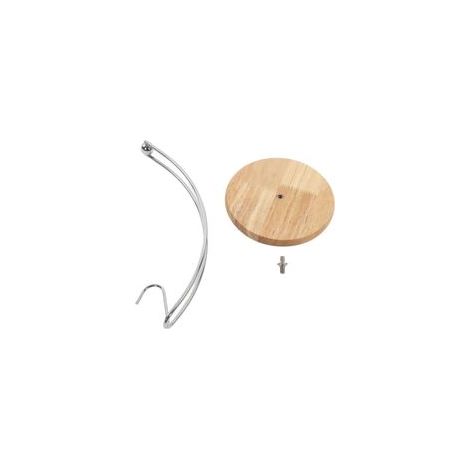 Porta banane per bancone cucina, organizer per riporre oggetti in legno massello e acciaio inox - Crezuo